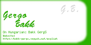 gergo bakk business card